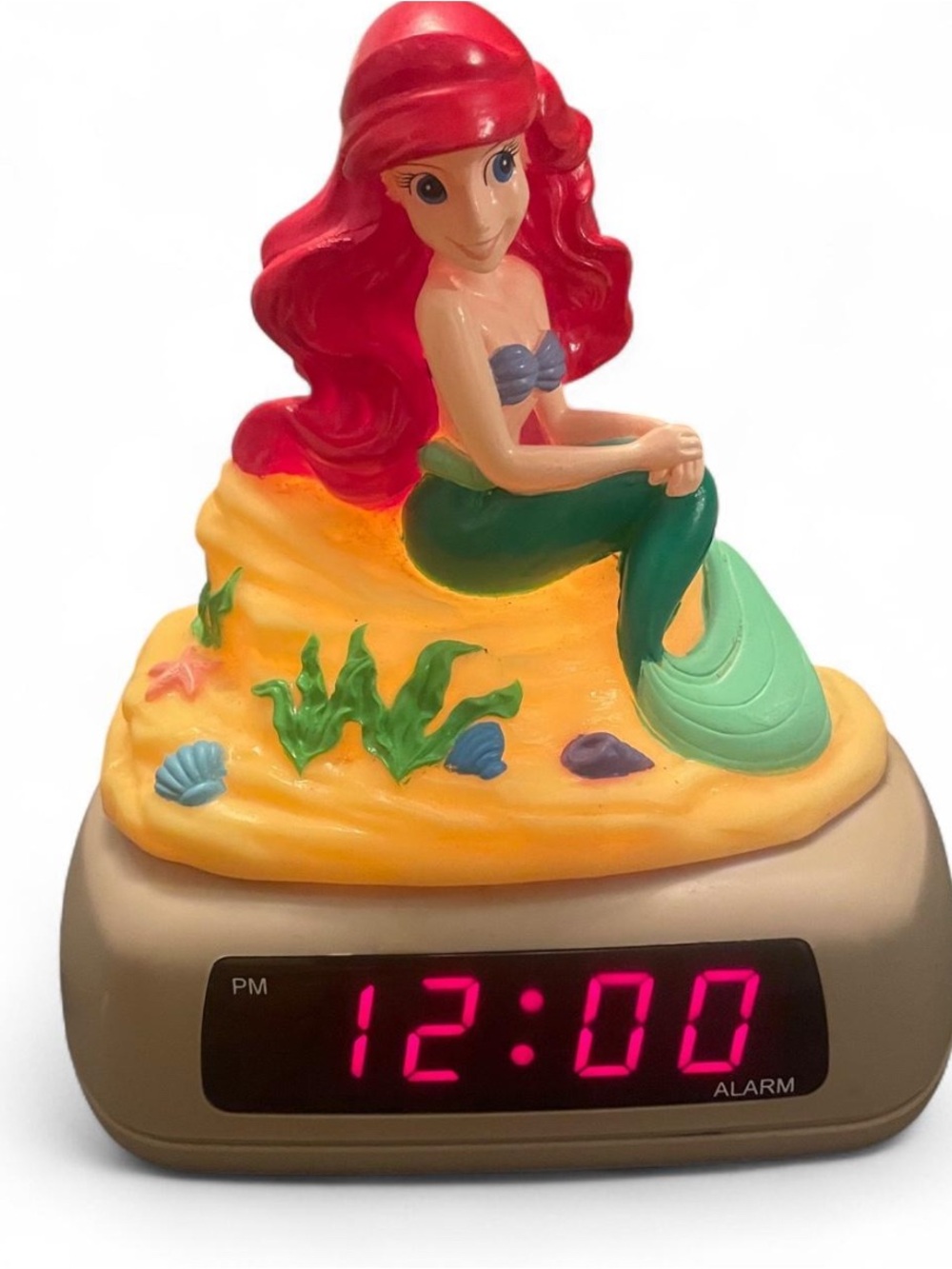 Ariel The Little Mermaid Alarm Clock and night light collectors vintage 90s Rare